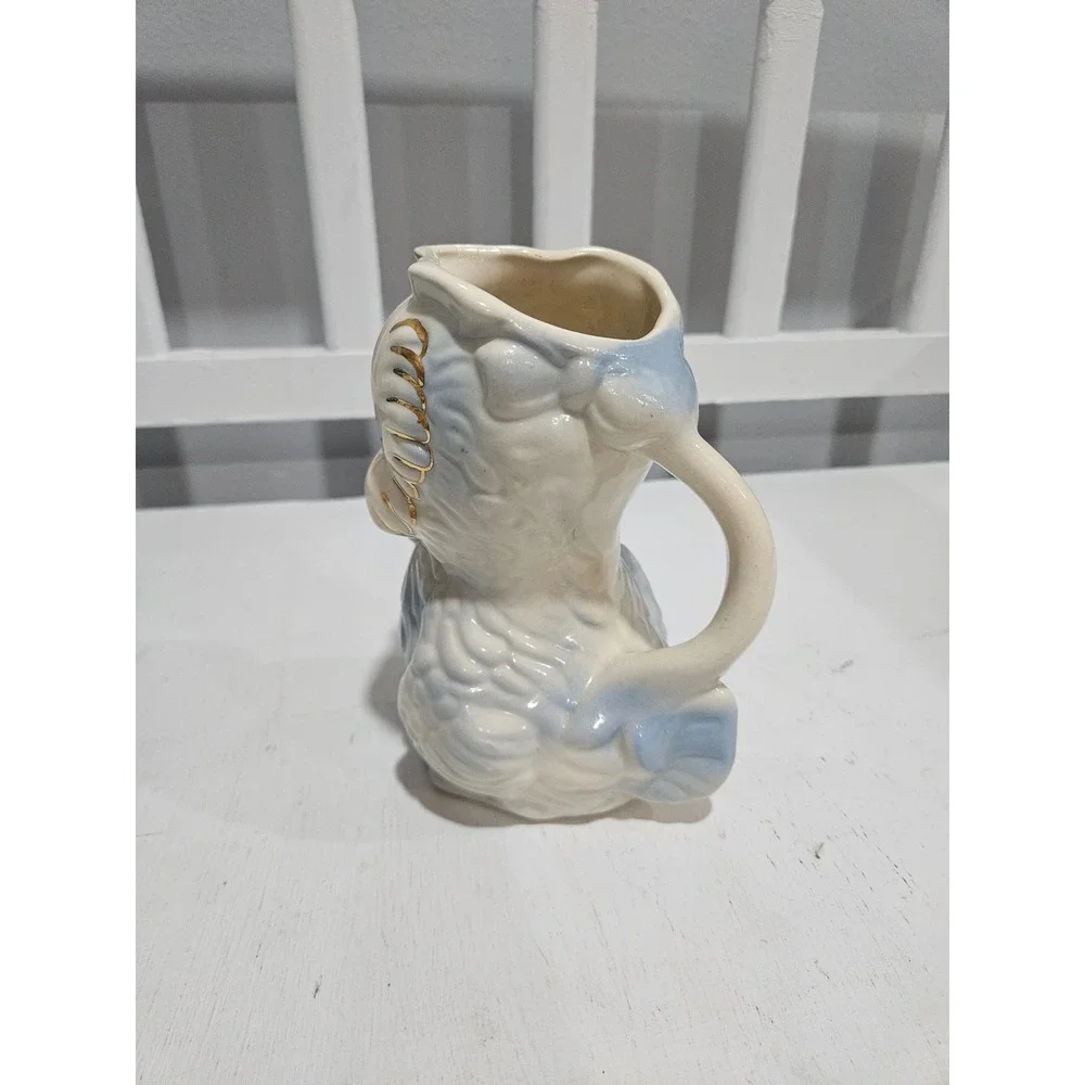 Vtg Shawnee Pottery Bluebird Chick Gold Trim Ceramic Creamer 6